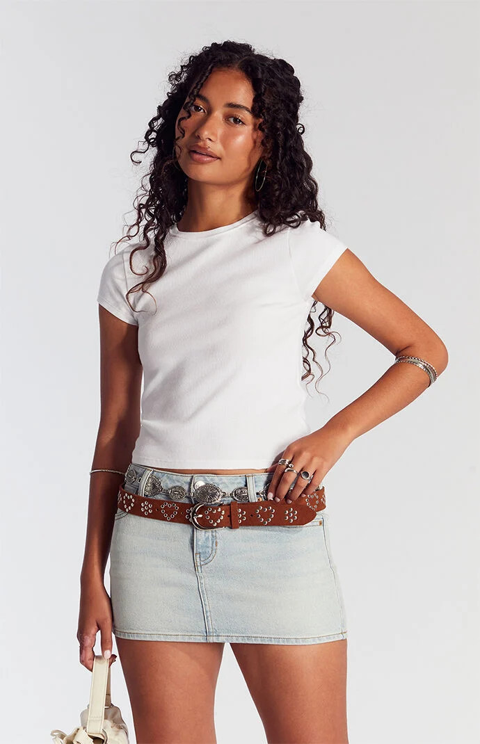 Women's Piper Light Indigo Low Rise Denim Micro Skirt - Size 27 | PacSun