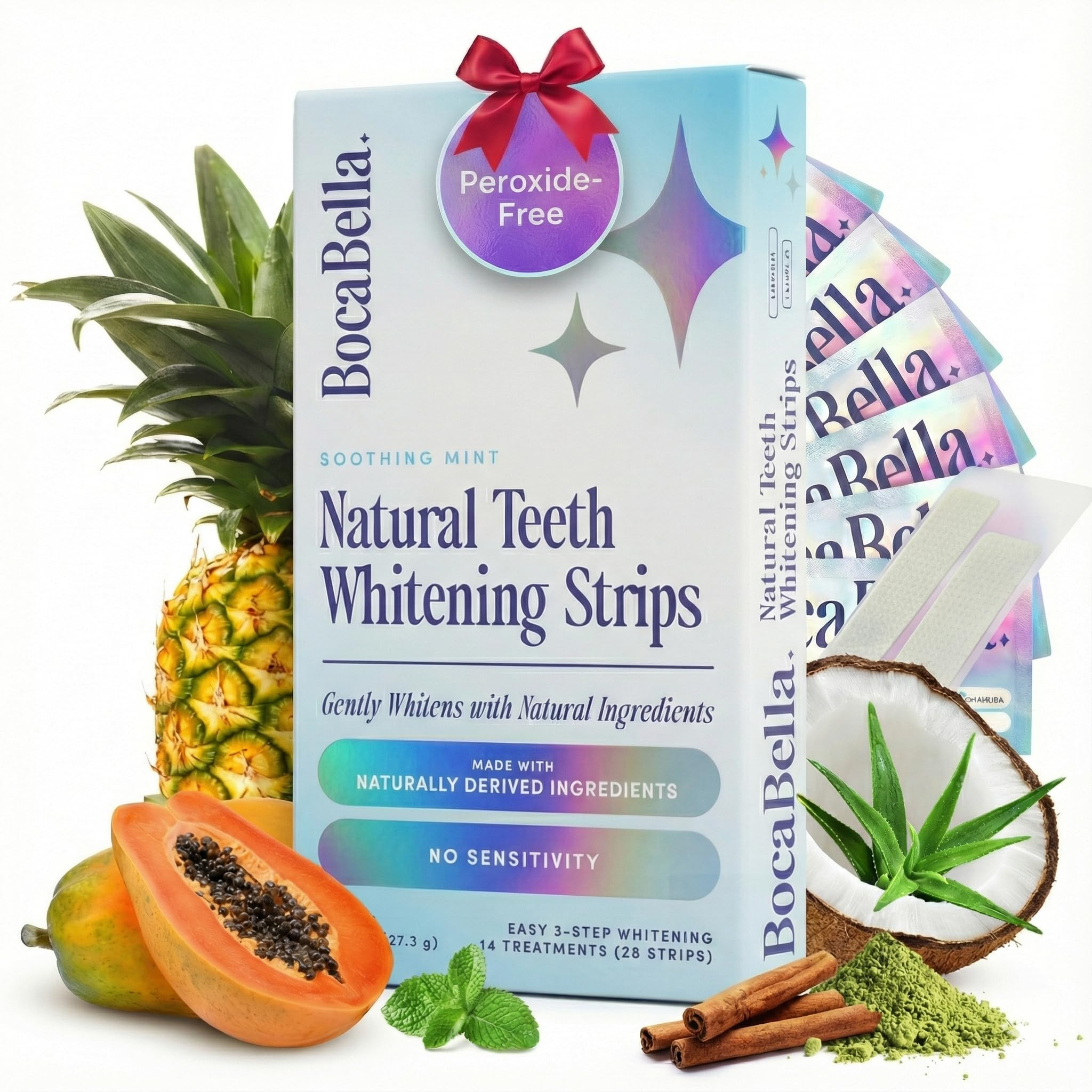 Teeth Whitening Strips for Sensitive Teeth – Natural, Peroxide-Free & Enamel-Safe | Clinically ... | Amazon (US)
