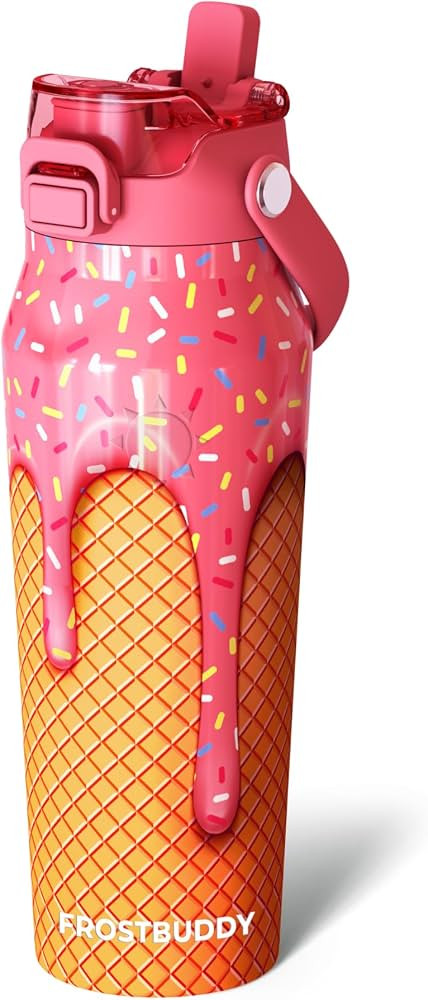 Frost Buddy 24oz Insulated Water Bottle with Straw & Chug Lid | Leak-Proof Stainless Steel | 24-H... | Amazon (US)