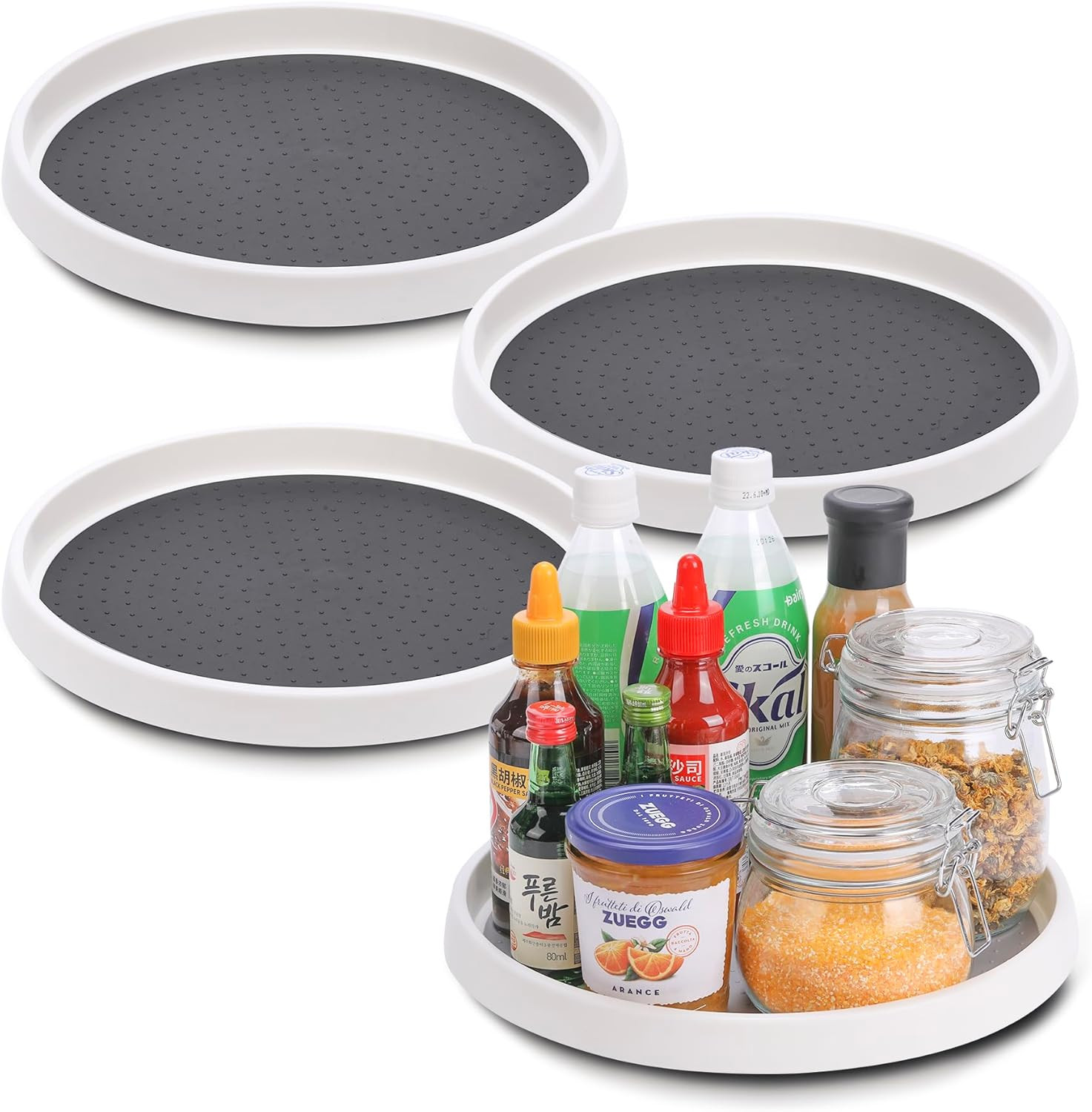Lazy Susan Turntable, Set of 4, 12 Inch Non-Skid Lazy Susan Organizer for Cabinet, Pantry Organiz... | Amazon (US)