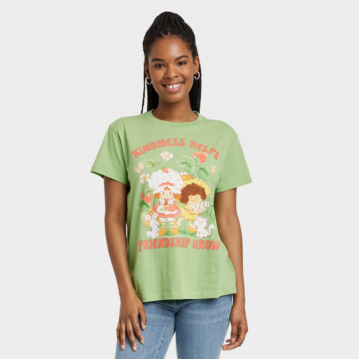 Women's Strawberry Shortcake Kindness Graphic T-Shirt- Green | Target