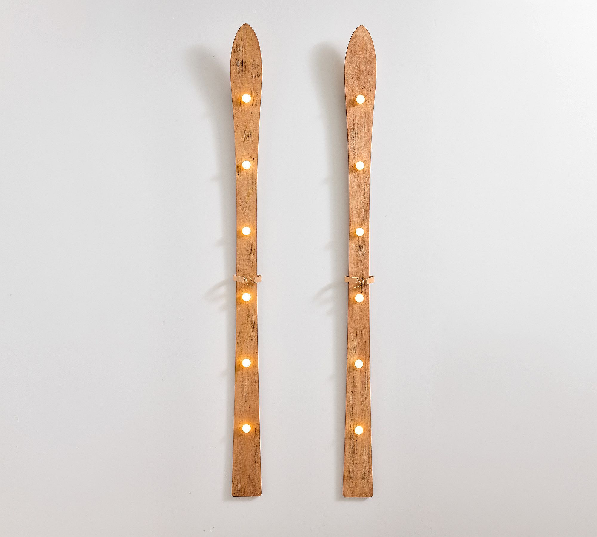 Lit Marquee Decorative Skis | Pottery Barn (US)