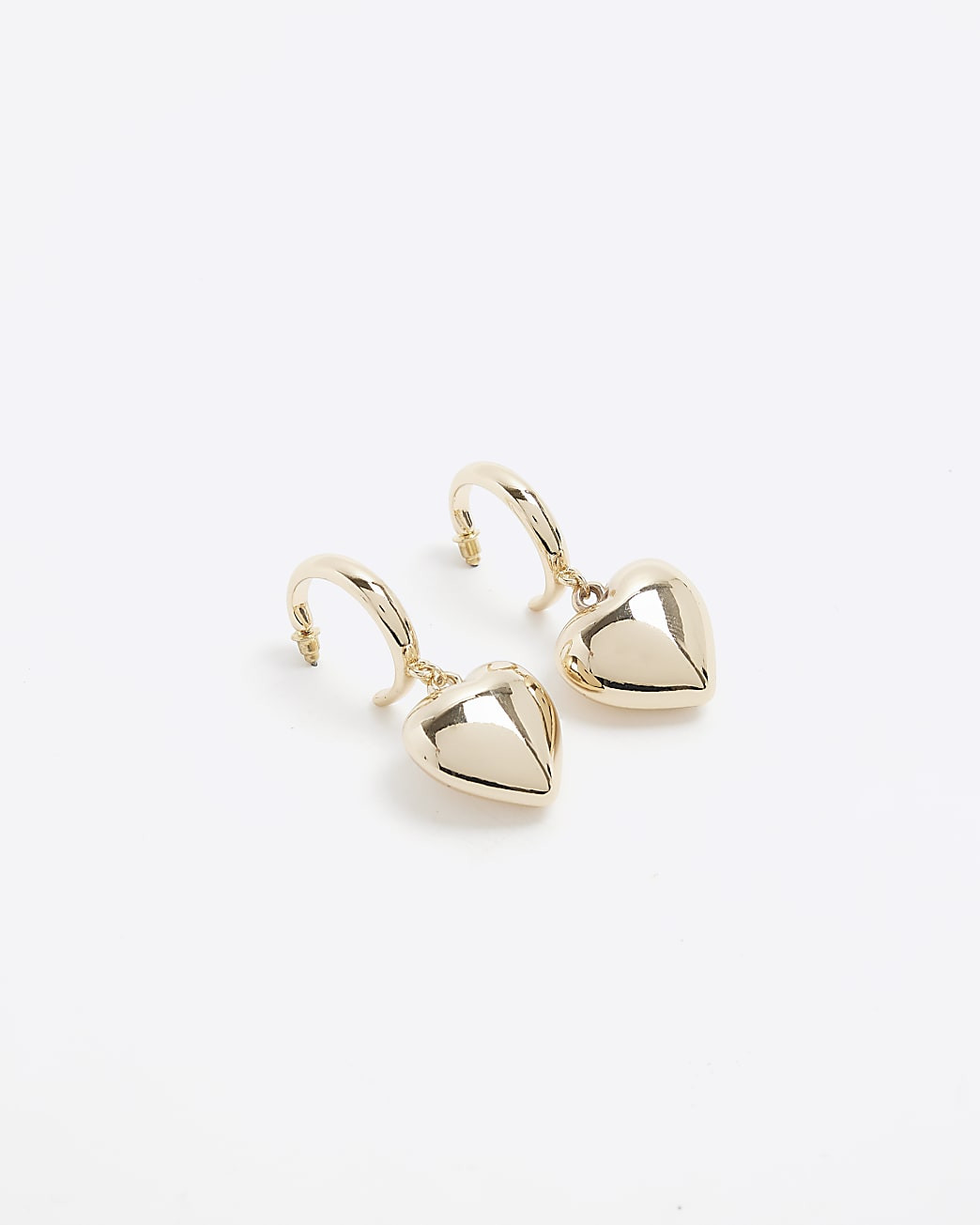 Gold heart hoop earrings | River Island (UK & IE)