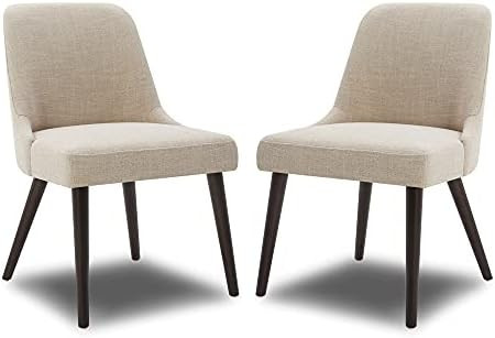 Amazon.com - CHITA Mid-Century Modern Dining Chair, Upholstered Fabric Accent Chair, Set of 2,Fla... | Amazon (US)