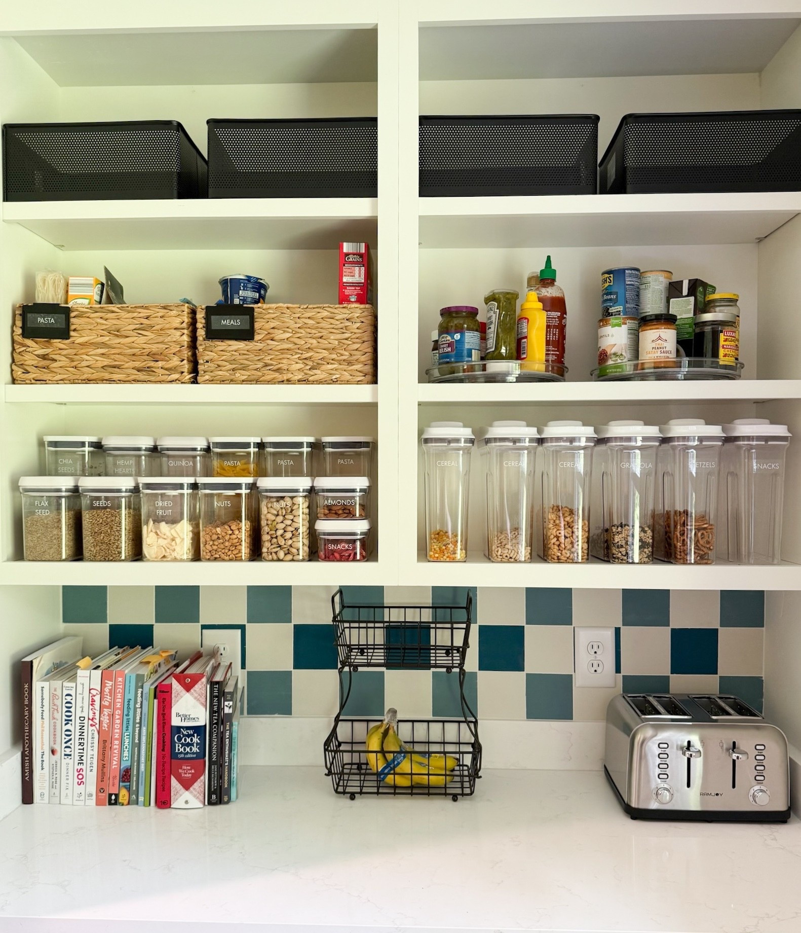 A clutter-free pantry makes baking feel doable again, especially during busy seasons. When ingredients are easy to see and grab, everything flows better.

🎄OUR TIP: Keep only one open package of each pantry item at a time and store back-ups sealed until needed.