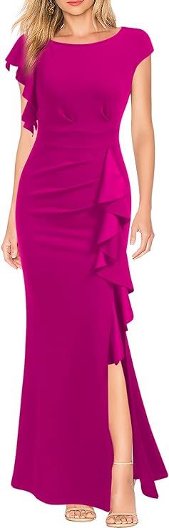 WOOSEA Women's Split Bodycon Mermaid Evening Cocktail Long Dress | Amazon (US)