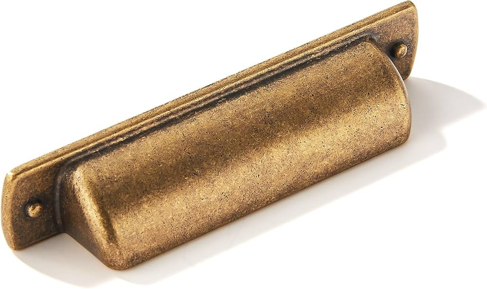 khtumeware 10 Pack 3" Drawer Pulls Antique Brass Cabinet Cup Pulls Kitchen Hardware Cabinet Handl... | Amazon (US)