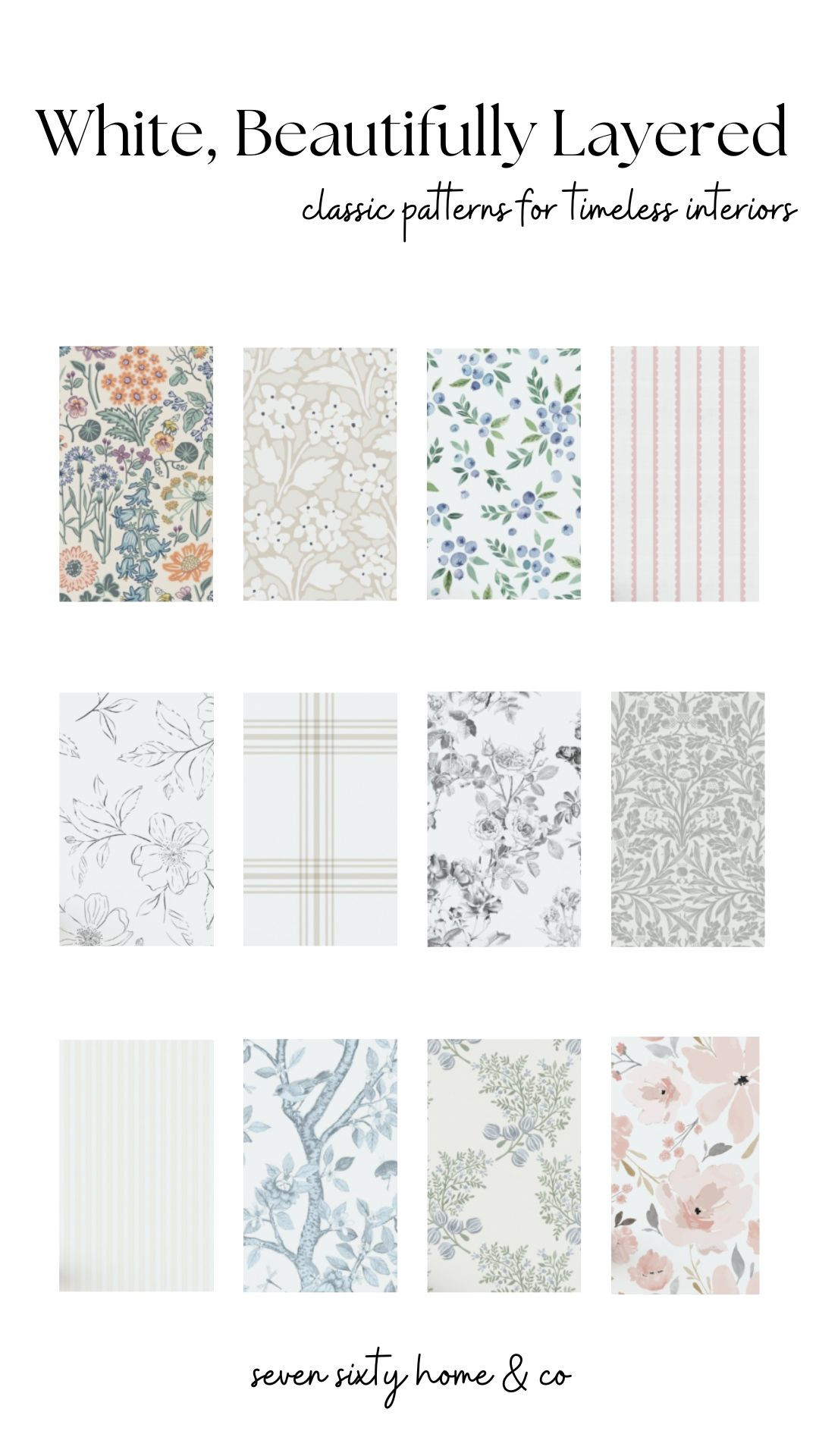 Looking for timeless white wallpaper that feels anything but boring? This collection combines soft florals, classic stripes, delicate botanicals, and subtle neutrals to add depth while keeping your home light, fresh, and inviting.

Perfect for creating a designer-inspired look that works through every season.

Shop the complete wallpaper collection in LTK. 

 #LTKHome