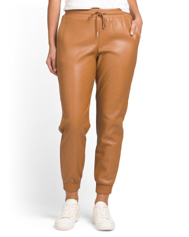Faux Leather Joggers for Women | Polyester/Leather | Marshalls