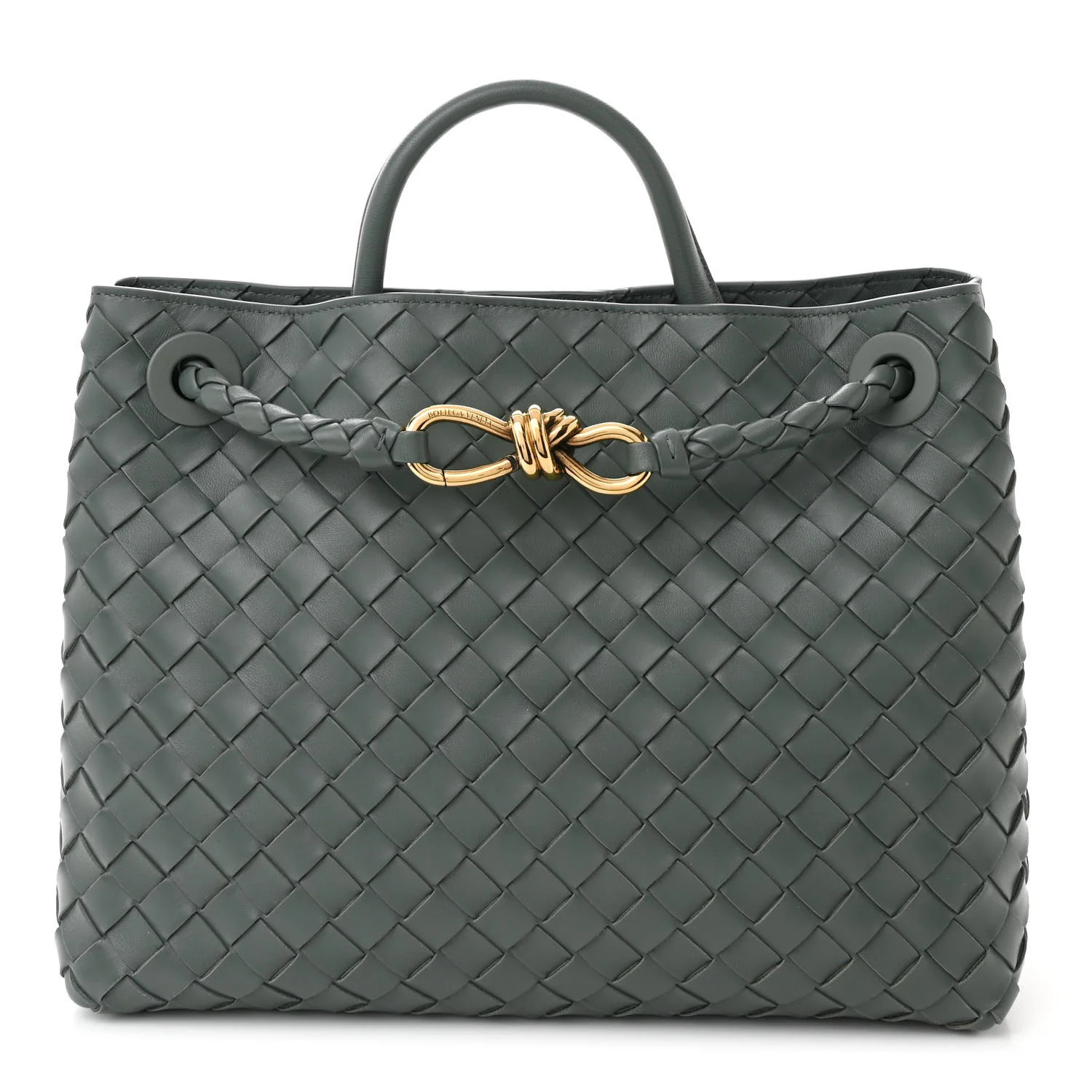 Nappa Intrecciato Medium Andiamo Shoulder Bag Aloe | FASHIONPHILE (US)