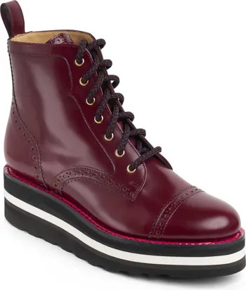 The Office of Angela Scott Ms. Chicago Cap Toe Platform Wedge Bootie (Women) | Nordstrom | Nordstrom