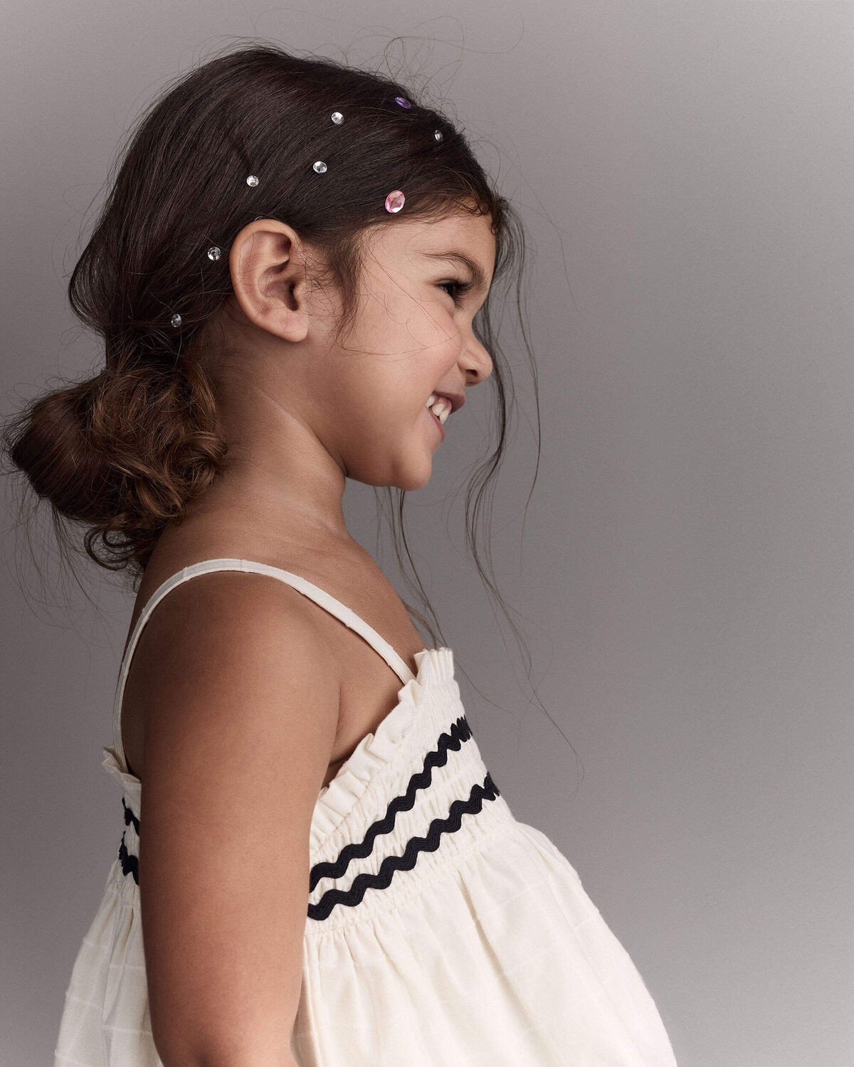 Toddler Girl Smocked Ric-Rac Tiered Top - Cream | Carter's Inc