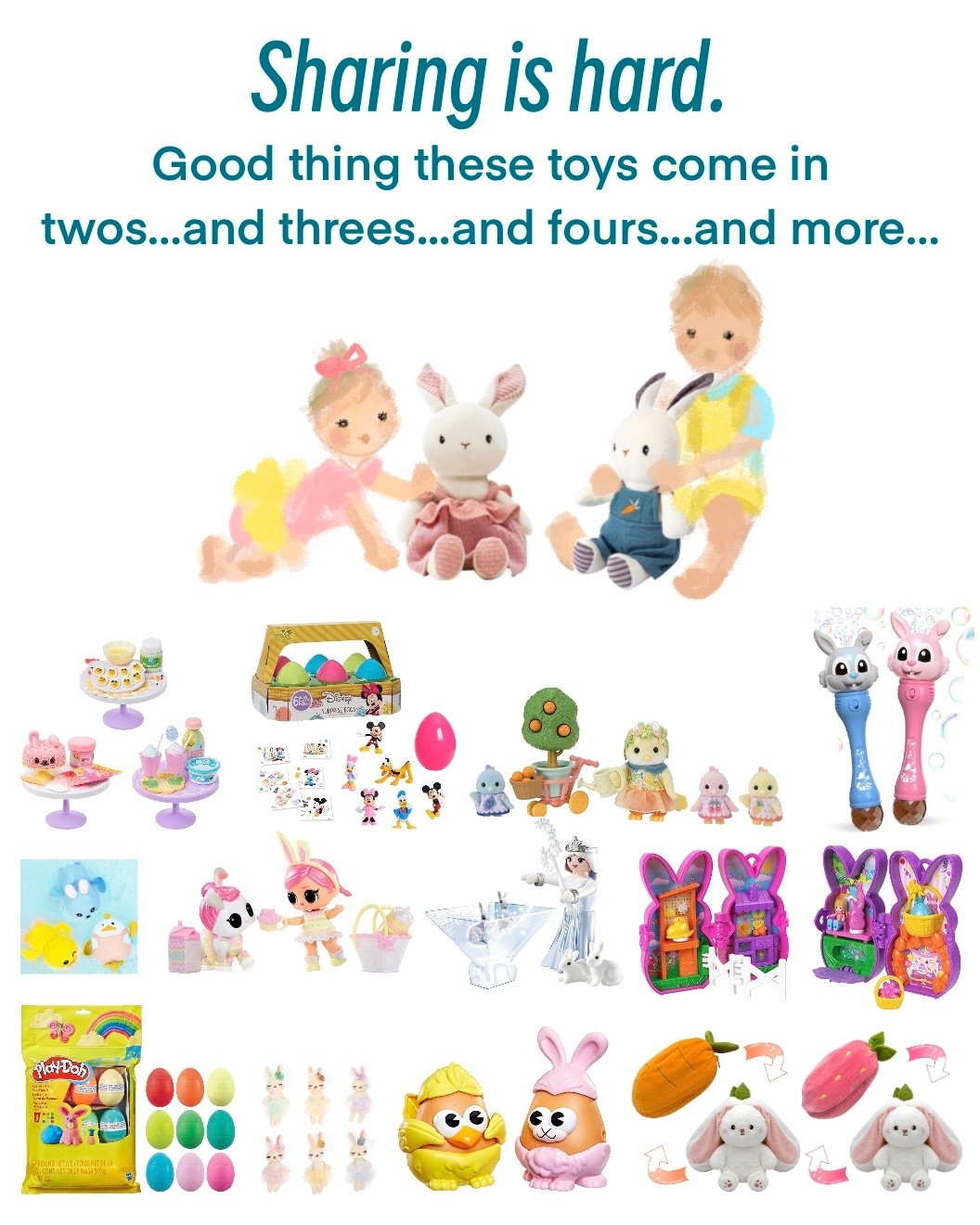 Sharing is hard. Good thing these toys come in twos…and threes…and fours…and more…
Easter basket must haves!

#LTKmomlife #LTKKids #LTKSeasonal