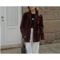 Women's Vintage Brown Suede Blazer - Genuine Leather Jacket With Western Chic | Classic Tailored Outerwear Minimalist Retro Gift Idea | Etsy (US)