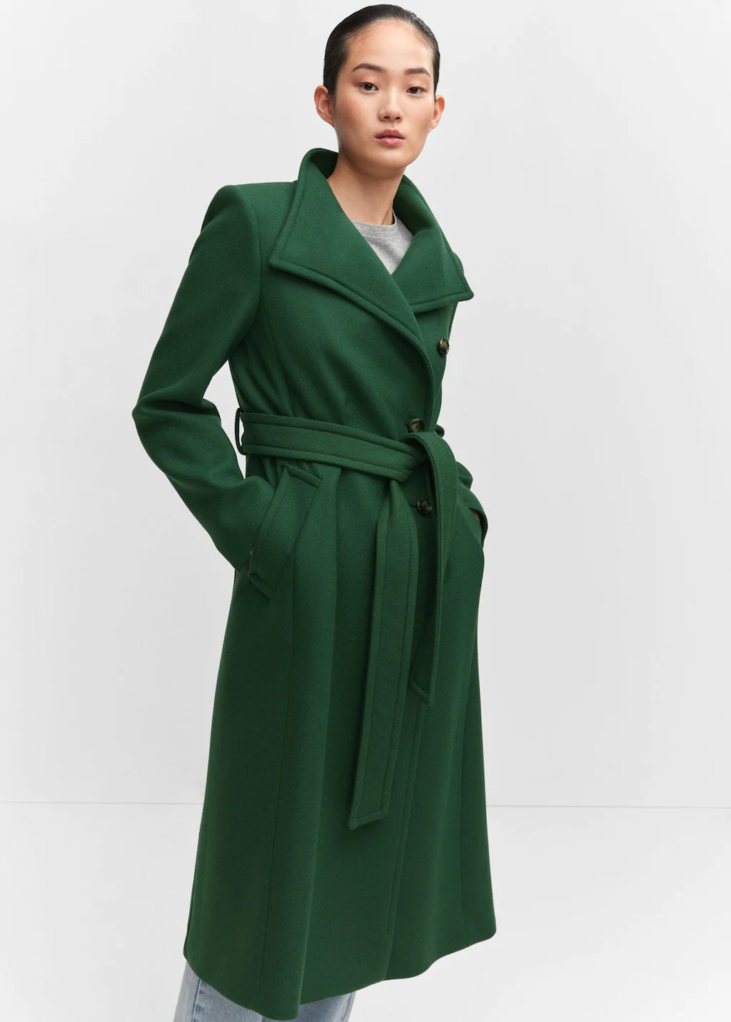 Woolen coat with belt -  Women | Mango USA | MANGO (US)