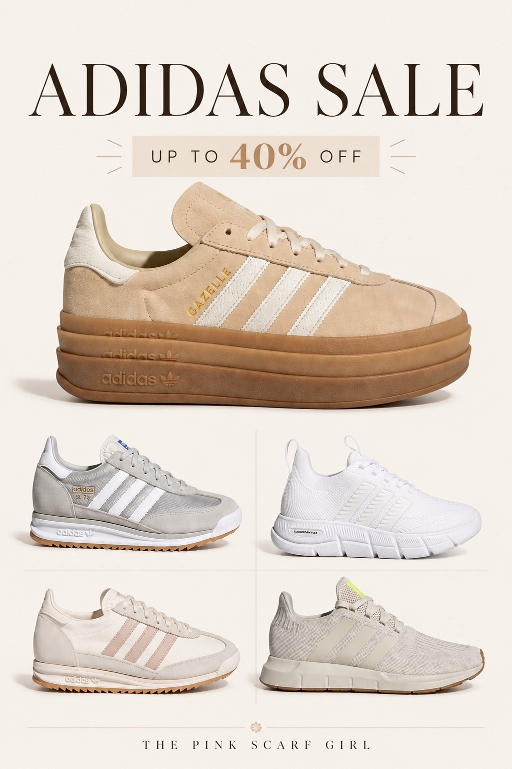 If I were building a wardrobe from scratch, I'd start with great sneakers.

These Adidas styles are comfortable, versatile, and somehow make even the simplest outfit look more expensive. Think leggings, trousers, denim, dresses, everything works.

And right now these beauties are up to 40% off.

Sharing the pairs I'm eyeing 🤍

#ltksale #adidas #minimalstyle #capsulewardrobe #effortlessstyle #everydayfashion

#LTKSaleAlert #LTKActive #LTKTravel