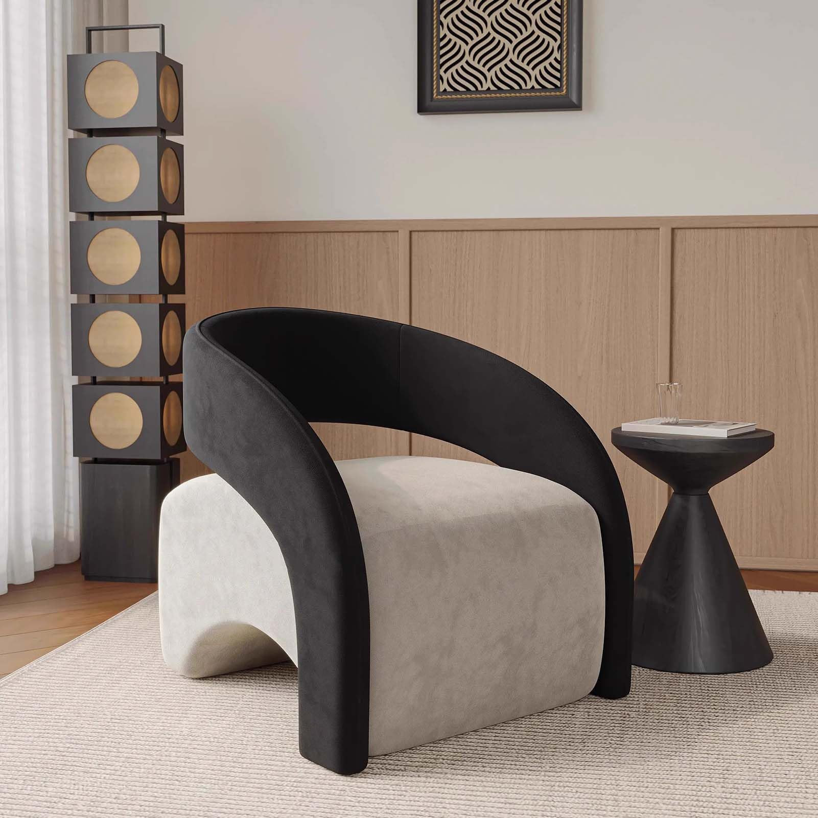 Mid Century Modern Bedroom Accent Chair, Velvet Armchair for Living Room, Comfy Upholstered Readi... | Amazon (US)