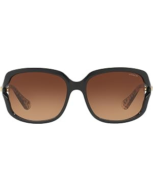 Coach Woman Sunglasses Black Frame, Brown Gradient Lenses, 57MM | Amazon (US)