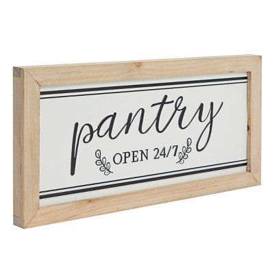 Wooden Rustic Farmhouse Kitchen Signs Wall Decor, Pantry Open 24/7 (16 x 8 In) | Target