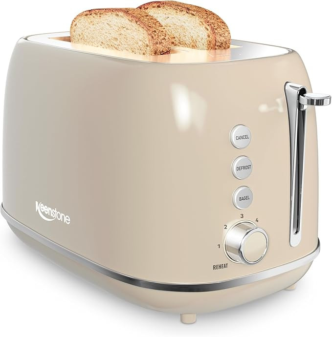 2 Slice Stainless Steel Toaster Retro with 6 Bread Shade Settings, Bagel, Cancel, Defrost Functio... | Amazon (US)
