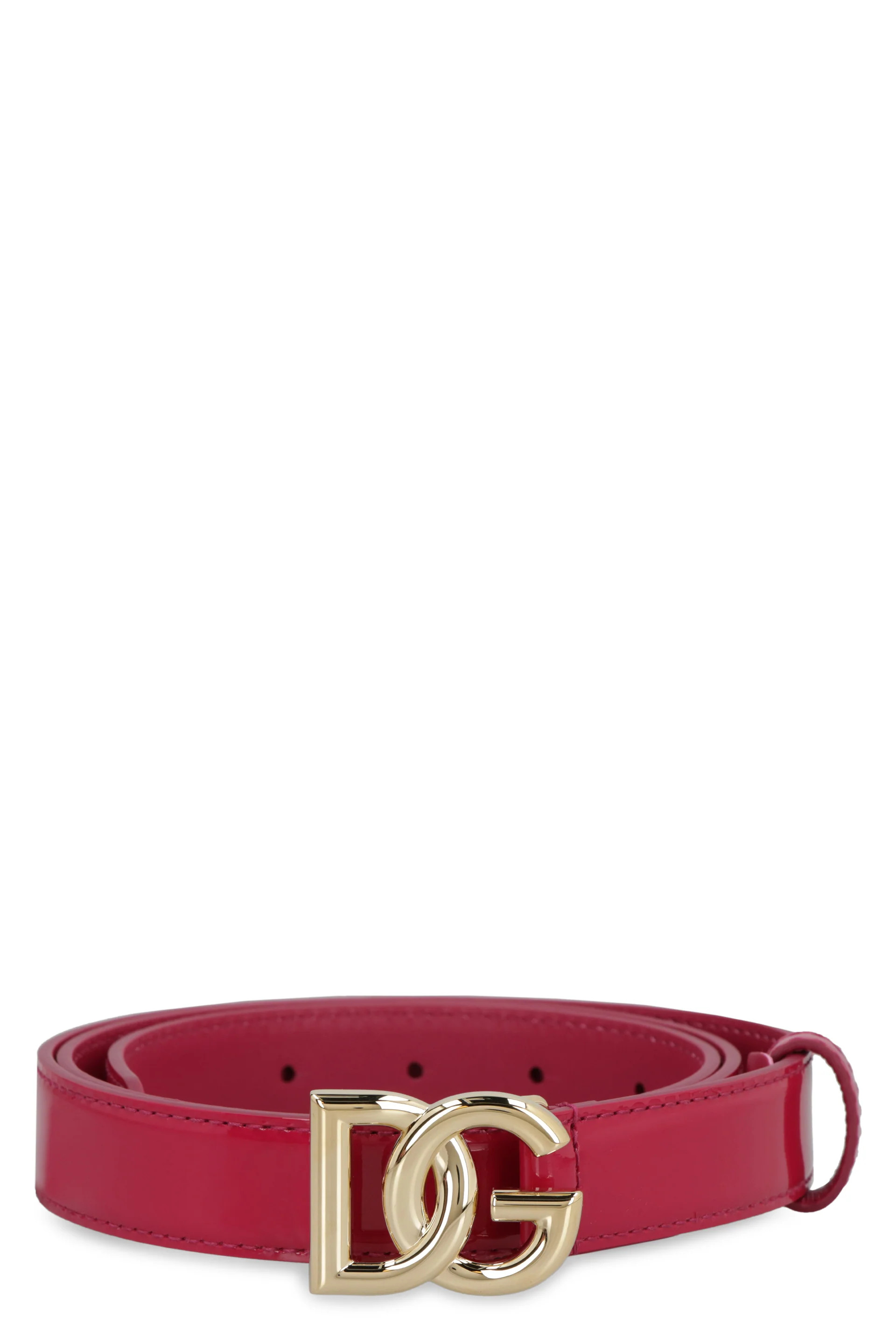 Dolce & Gabbana Women's Dg Buckle Patent Leather Belt in Fuchsia | Size 85 | BE1447A1471 Color 8I484 | LOZURI