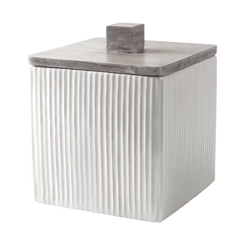 Hotelier Cotton Ball Jar Gray/White - Allure Home Creations | Target