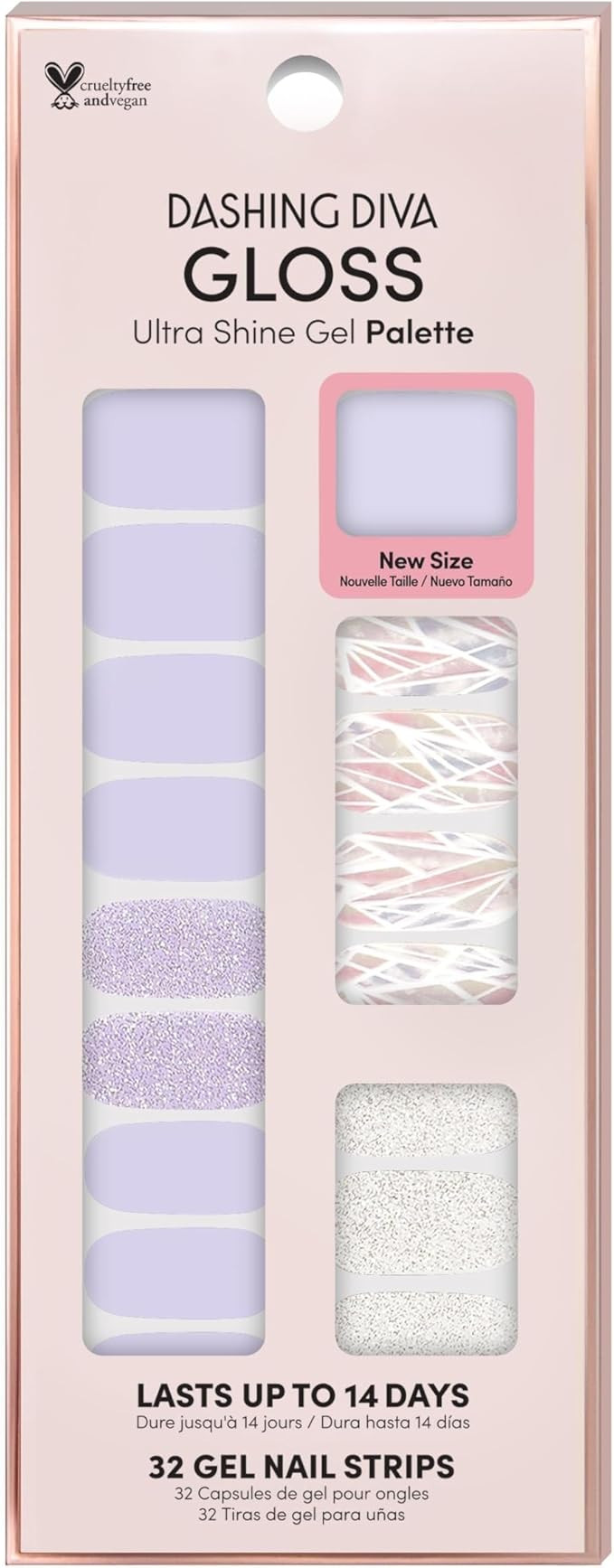 Dashing Diva Gloss Nail Strips - Gleam Queen | UV Free, Chip Resistant, Long Lasting Gel Nail Sti... | Amazon (US)