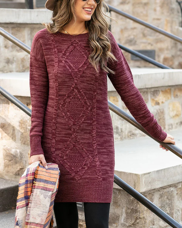 (**new item**) Cable Knit Sweater Dress | Grace and Lace