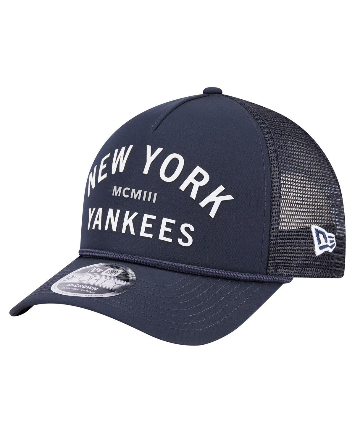 New Era Men's Navy New York Yankees Minimalist 9FORTY A-Frame Adjustable Hat - Navy | Macy's