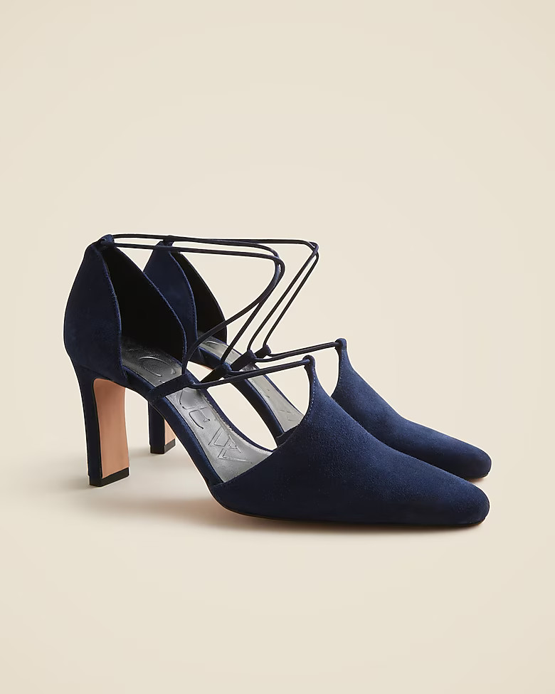 Made-in-Spain Jules cross-strap pumps in suede | J. Crew US