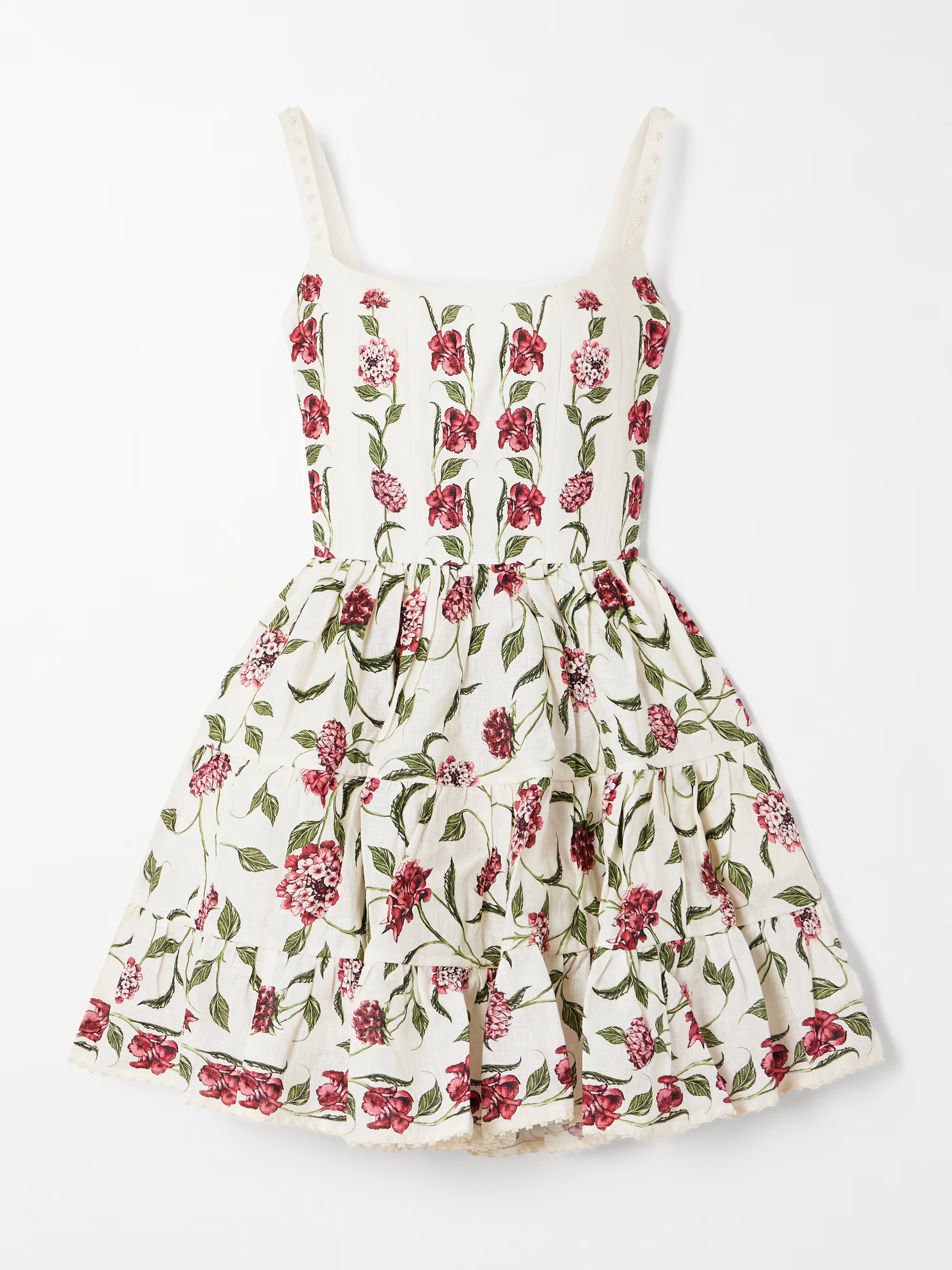 Granadilla tiered floral-print linen mini dress | NET-A-PORTER (US)