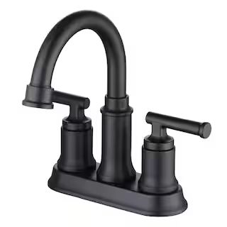 Glacier Bay Oswell 4 in. Centerset 2-Handle High-Arc Bathroom Faucet in Matte Black HD67083W-6010... | The Home Depot