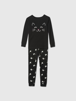 Kids & babyGap 100% Organic Cotton Cat PJ Set | Gap Factory