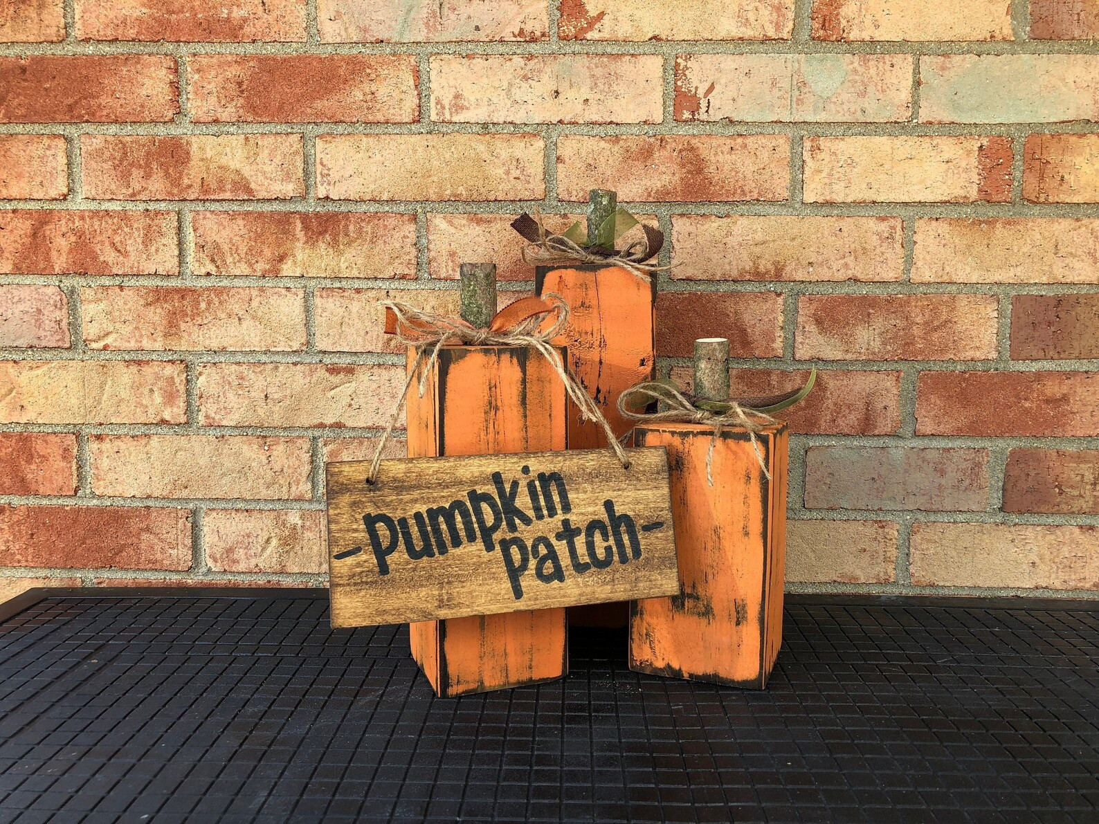 Wood Pumpkins- Fall Porch Decor (Set of 3)- 4x4 Pumpkins- Thanksgiving Decorations- Halloween Dec... | Etsy (US)