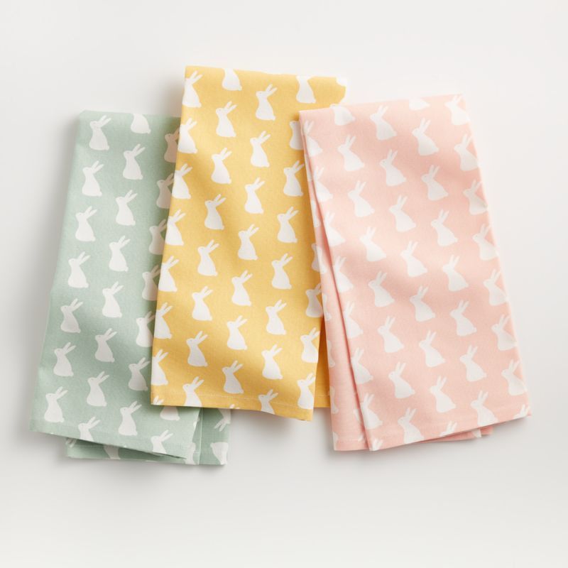 Easter Bunny Dish Towels, Set of 3 + Reviews | Crate and Barrel | Crate & Barrel