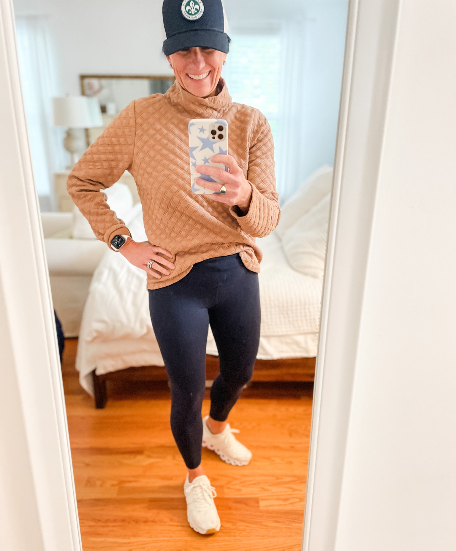 Friday Night Lights calls for cozy sweatshirts!⁣
⁣
It's not exactly fall weather here just yet, which I am sort of okay with... The sooner fall comes, the sooner winter will be here!⁣ 🥴😆
⁣
This top will be perfect when the weather does finally turn. Super cute with jeans or leggings, and I'm definitely ordering the white too!⁣
⁣
I may be sweating in it tonight, but I'm wearing it with my favorite Amazon leggings and a hat to support my favorite player's soccer team!
⁣
Everything is linked in my LIKEtoKNOW.it! XO