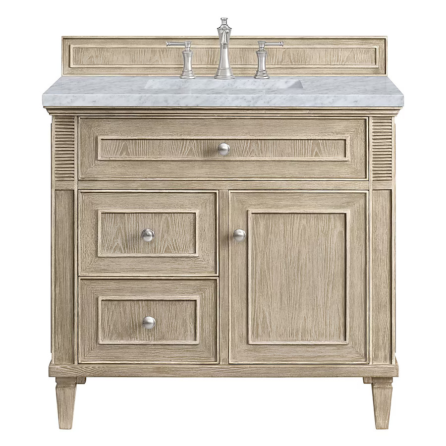 James Martin Vanities Lorelai 36-in Whitewashed Oak Undermount Single Sink Bathroom Vanity with C... | Lowe's