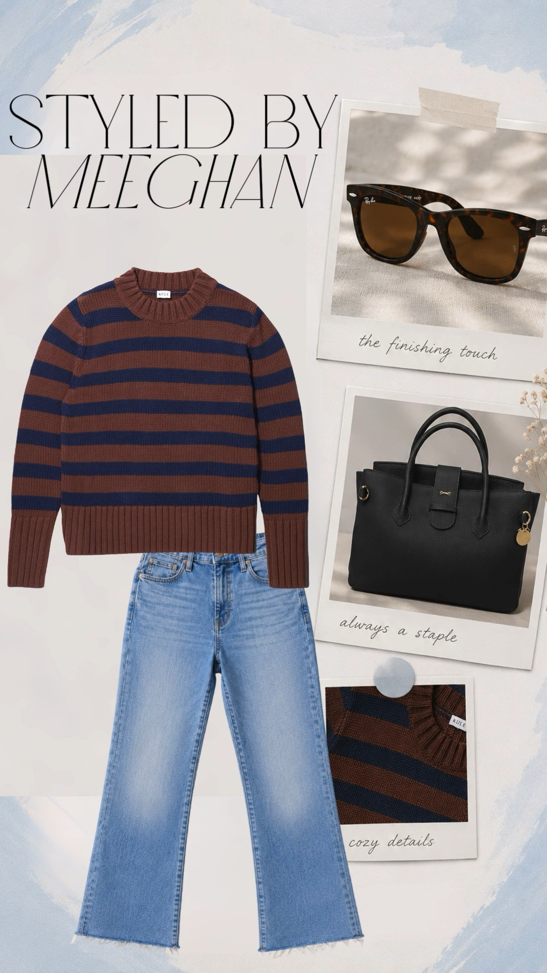 Spring outfit inspo you’ll wear on repeat 💙 Styled with a striped sweater, light wash cropped jeans, tortoise sunglasses, and a structured black handbag for an elevated everyday spring look. The perfect mix of cozy and polished for cool spring mornings, weekend plans, coffee dates, and effortless everyday style. [spring outfit ideas, spring outfit inspo, striped sweater outfit, light wash jeans outfit, cropped jeans outfit, casual spring outfit, chic everyday outfit, effortless spring style, neutral spring outfit, elevated casual outfit, spring fashion trends, classic style outfit, everyday outfit inspiration, capsule wardrobe outfit, casual chic fashion]

#LTKootd #LTKOver40 #LTKmomlife