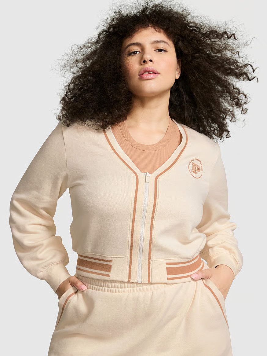 Buy Ivy Fleece Front-Zip Cardigan - Order Hoodies & Sweatshirts online 1124924100 - PINK US | Victoria's Secret (US / CA )