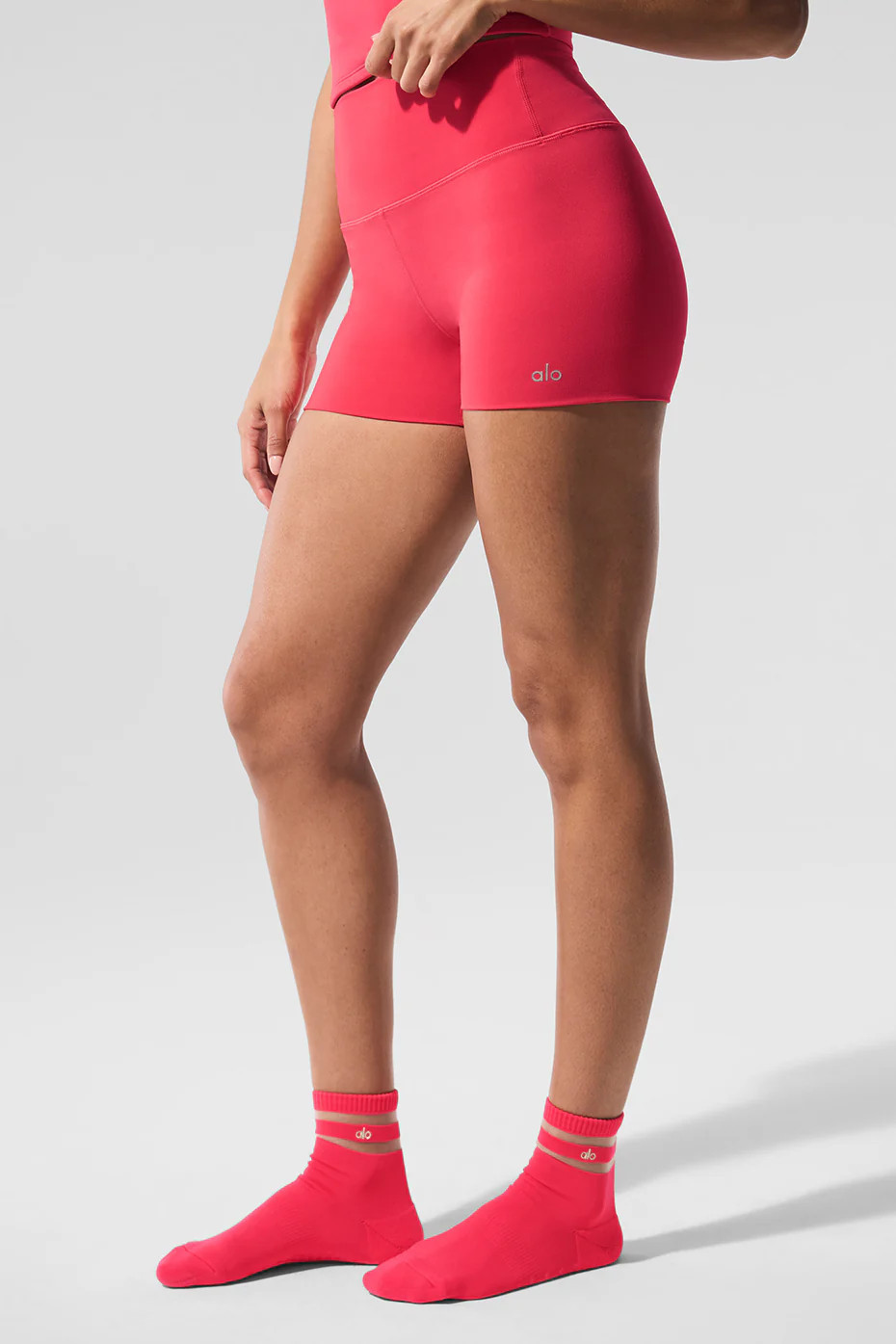3" ALO Softsculpt High-Waist Precision Short in Candy Red, Size: Medium | Alo Yoga (US)
