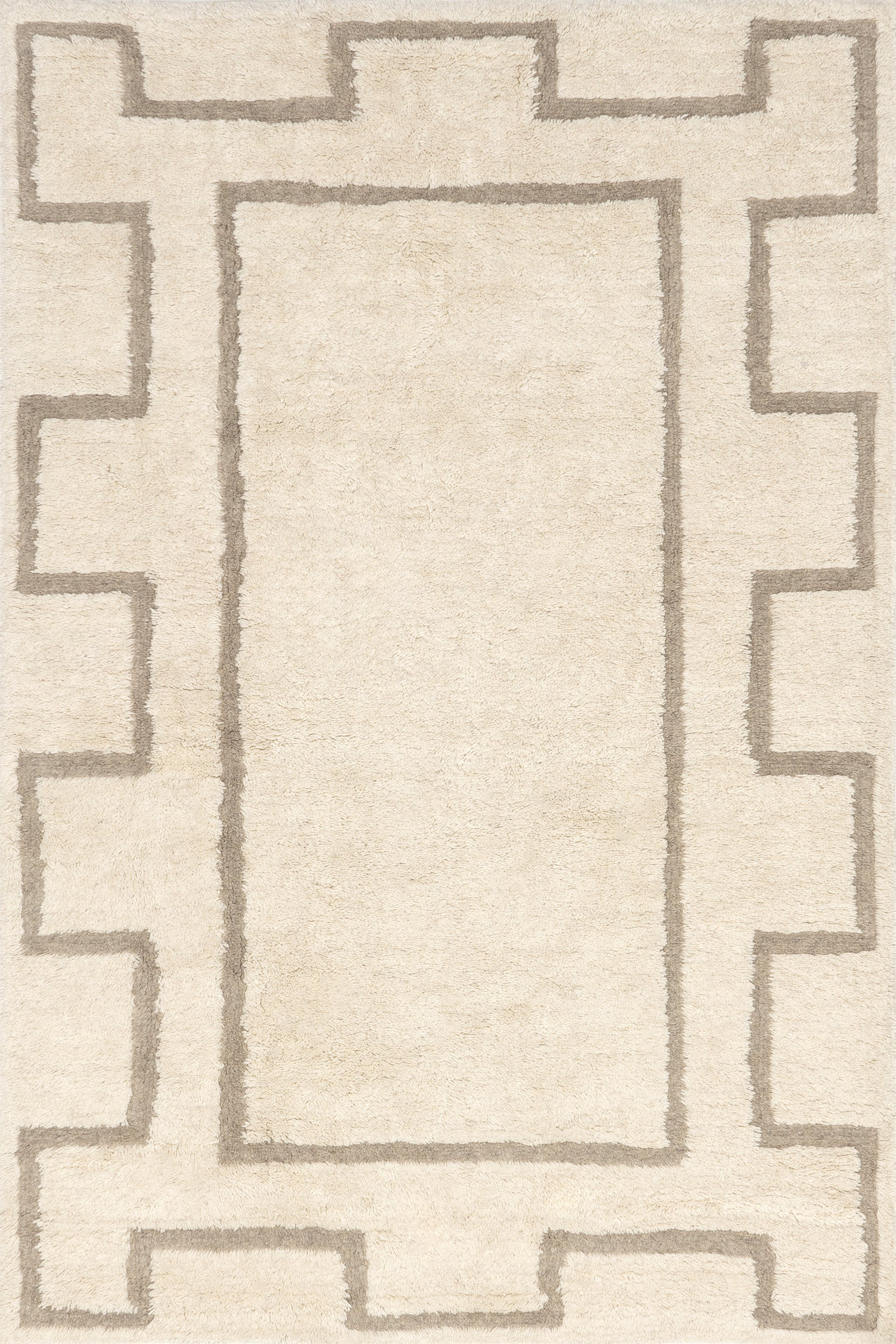 Anita Geometric Wool Washable Rug | Ivory | Rugs USA