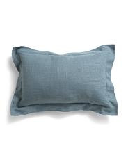 Made In Usa 13.5x21 Linen Blend Overfilled Double Flange Pillow | TJ Maxx