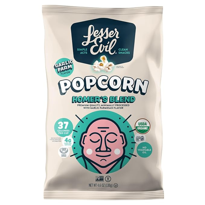 LesserEvil Organic Homer's Secret Blend Popcorn, 4.6 OZ | Amazon (US)
