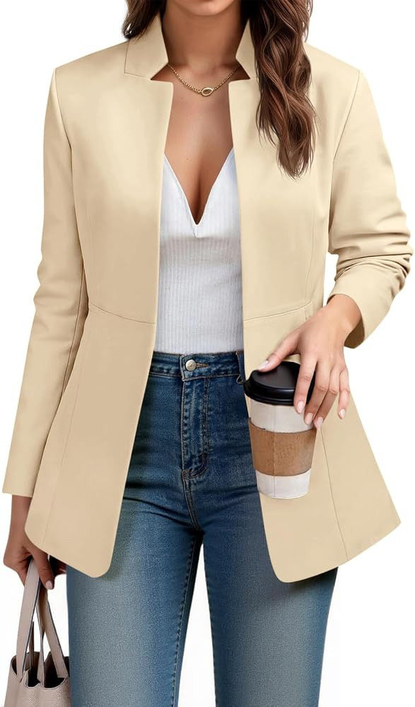 Cicy Bell Womens Business Casual Blazer Long Sleeve Open Front Notch Stand Collar Blazer Work Off... | Amazon (US)