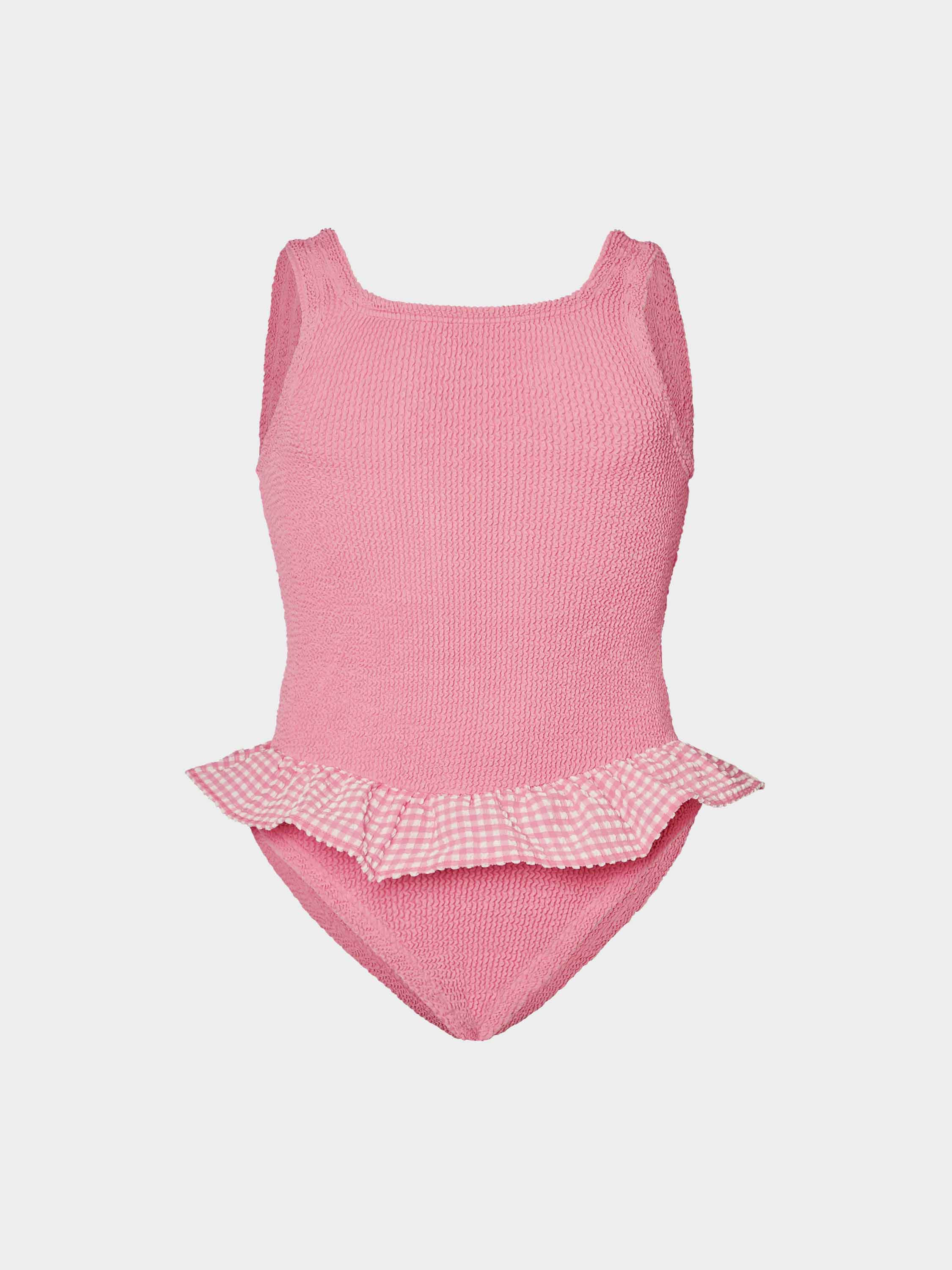 Kids Duo Denise Swim (Ages 3 to 6) - Milkshake Gingham | One Size Swimwear | Hunza G - Milkshake Gingham / One size | HUNZA G