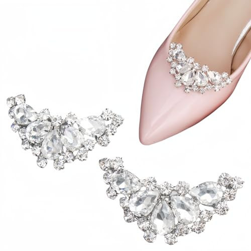 Shoe Clips for Women Dress Shoes Elegant Rhinestone Shoe Accessories 2PCS Crystal Shoe Decoration Detachable Shoe Buckles Wedding Party Teacher appreciation gifts teacher gifts | Amazon (US)