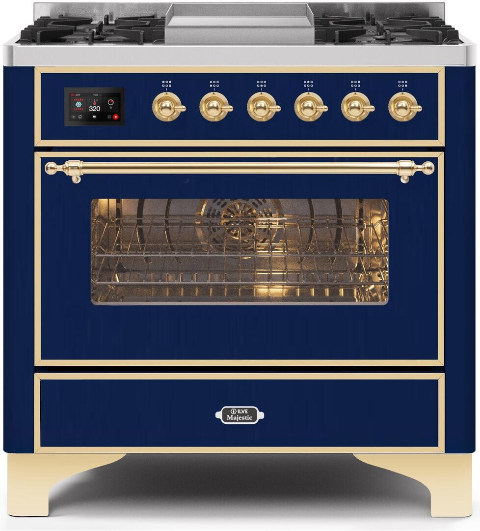 Ilve Majestic II 36" Dual Fuel Liquid Propane Range UM09FDNS3MBGLP | AJ Madison