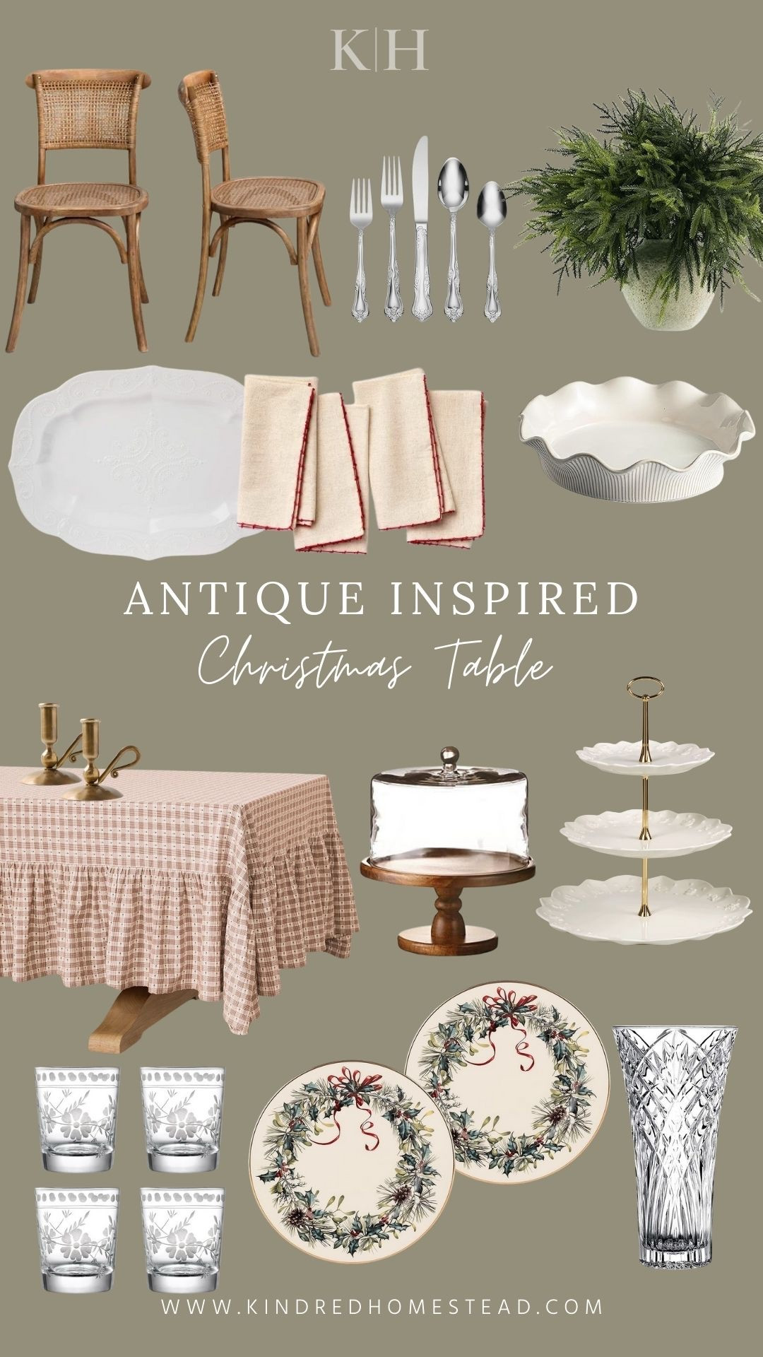Antique inspired Christmas table for timelessly collected dining room styling for the holidays featuring plates and serving platters, table linens and more!

#LTKHoliday #LTKHome