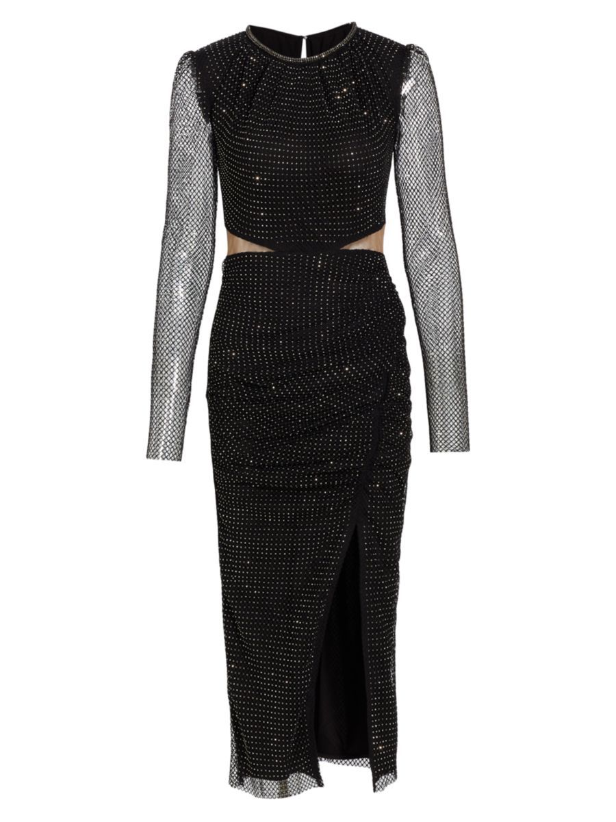 Diamante Fishnet Midi-Dress | Saks Fifth Avenue
