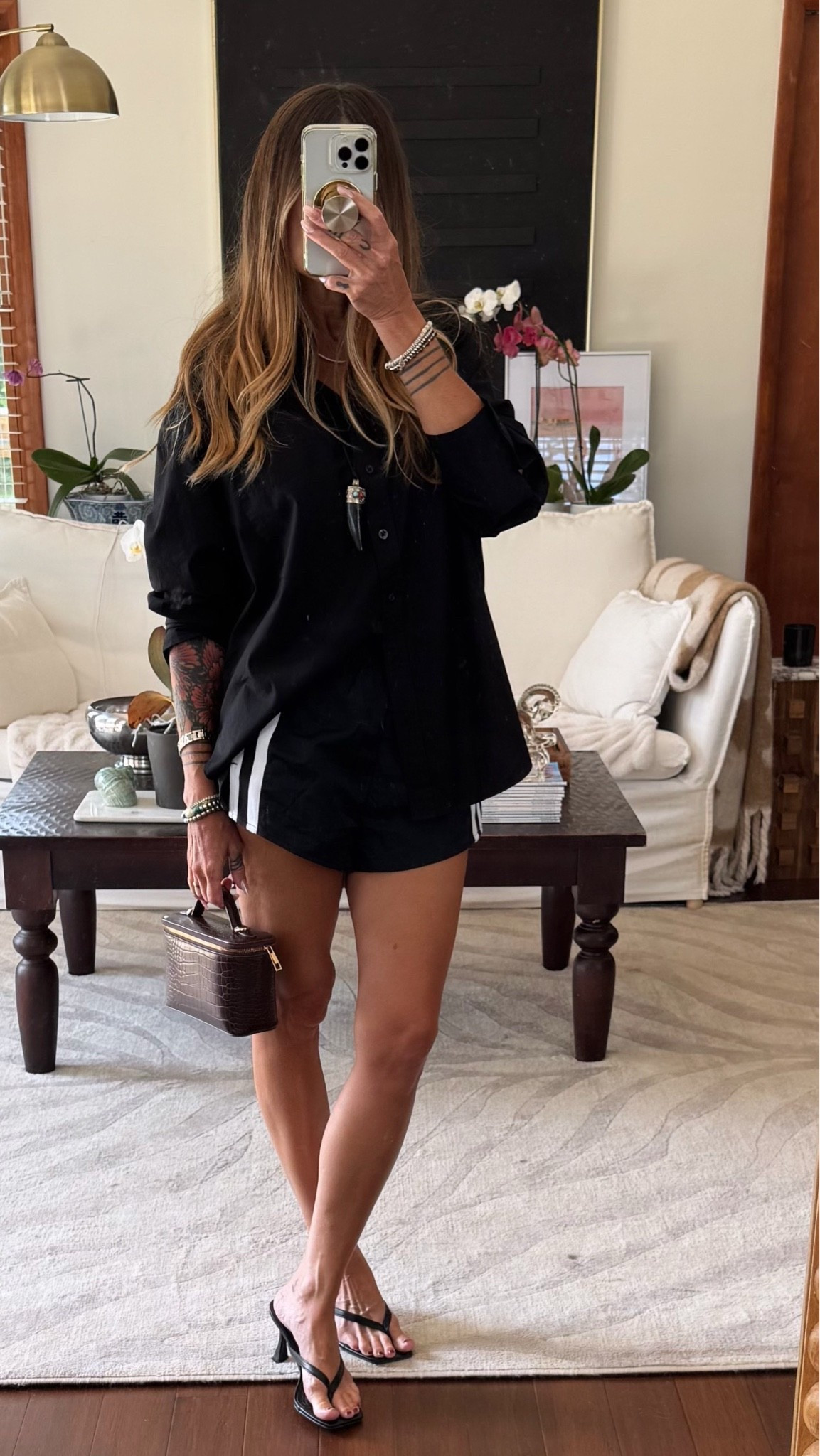 Shirt XS petite.
Target shorts XS.

#LTKOver40 #LTKootd #LTKPetite